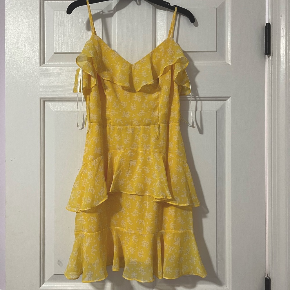 Yellow Floral Mini Dress